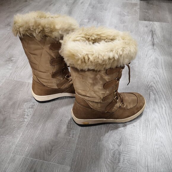 Vibram Sole Ladies Size 37 (approx. 6.5 - 7 US) Tan Boots - Picture 1 of 11